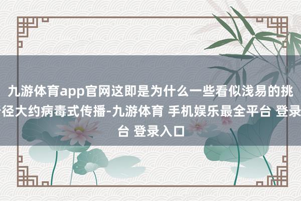 九游体育app官网这即是为什么一些看似浅易的挑战行径大约病毒式传播-九游体育 手机娱乐最全平台 登录入口